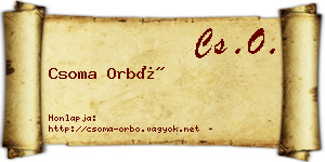 Csoma Orbó névjegykártya